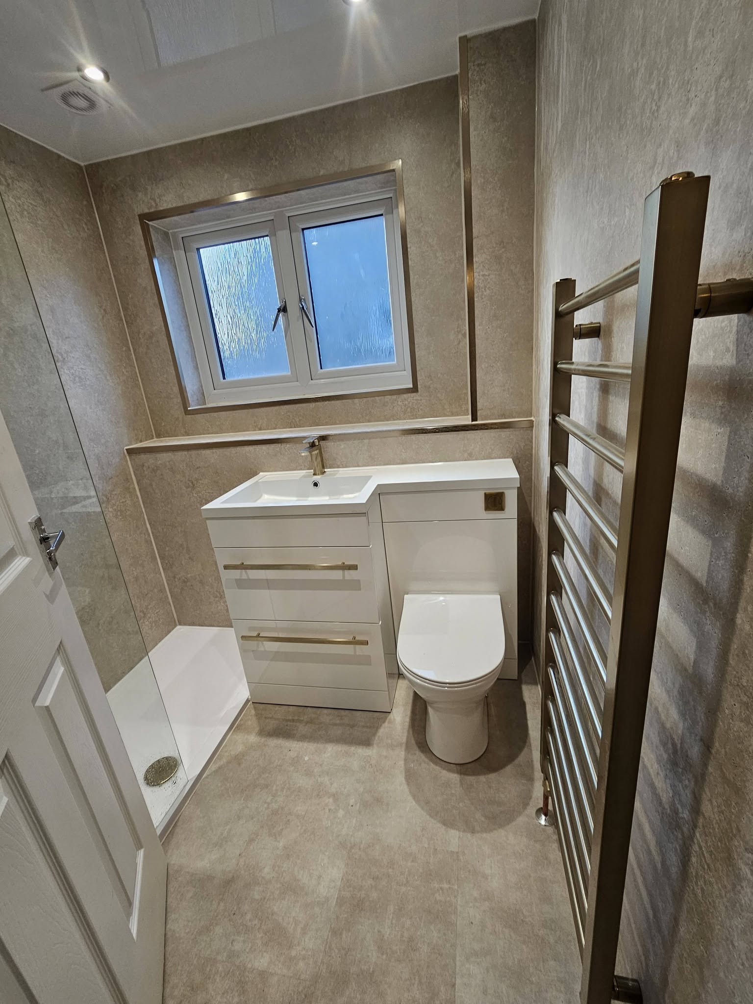 Luxury marble bathroom with double vanity